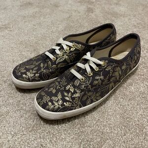 Rifle Paper Co x Keds Floral Black and Gold Women's Sneakers